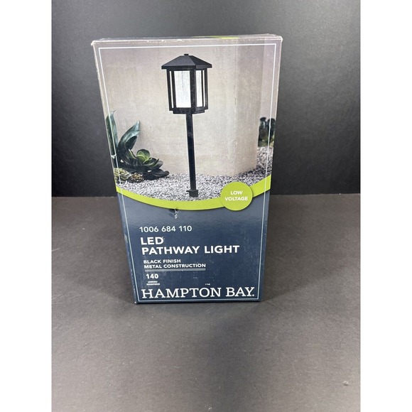 Hampton Bay LED Pathway Light Black Metal Finish Low‎ Voltage Landscape - Picture 1 of 4